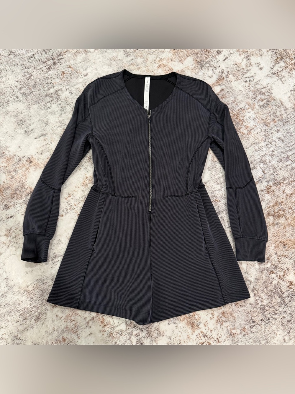 Lululemon Ribbed Softstreme LS Romper Black | Womens 4